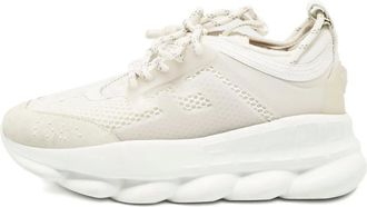 Versace Sneakers Chain Detail Mesh - Bianco