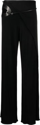 Tom Ford cut-out wide-leg silk trousers - women - Elastane/Polyamide/Viscose/Silk - 44 - Black