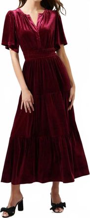 Sugarlips Velvet Tiered Maxi Debbie Dress