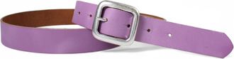 Fronhofer Genuine Leather Belt Square Silver Buckle 1.2 inches, Size:waist size 35.5 inch (90 cm), Color:Lavender