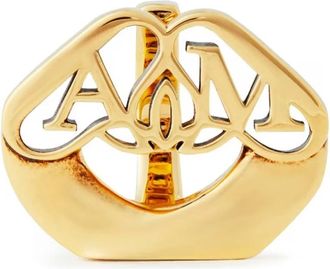 Alexander McQueen Messing Zegel Logo Ring Licht Antiek - Dames - Ringen - Geel - 54 MM - Accessoires