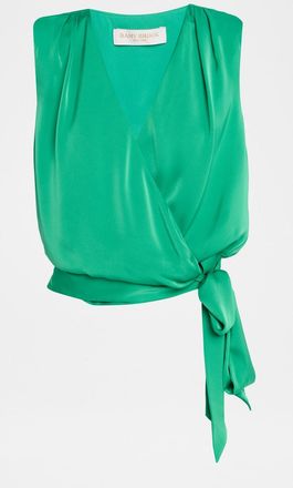Ramy Brook Salina Satin Wrap Blouse