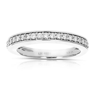Vir Jewels 3/8 cttw Lab Grown Diamond Wedding Band in Sterling Silver For Women