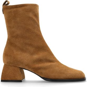 Nodaleto Su&egrave;de enkellaarsjes met hak - Dames - Laarzen met Hak - Bruin - 39 EU - Su&egrave;de - Schoenen