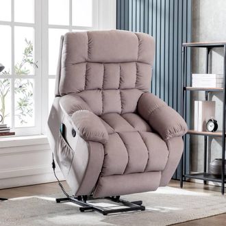 Matteo Electric Power Lift Recliner Chair - Beige Fabric