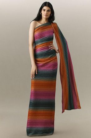 Black Halo Vella One-Shoulder Column Maxi Dress