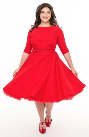 Unique Vintage Plus Size Devon Swing Dress in Red at Nordstrom, Size 2X