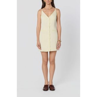 ASTR the Label Calissa Scallop Sheath Minidress in Pale Yellow at Nordstrom, Size X-Small
