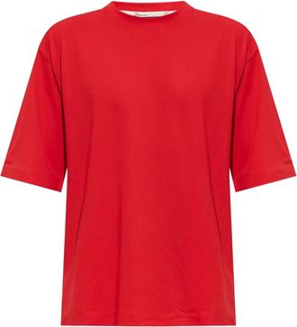 Jacquemus Rond Carr&eacute; Oversized T-shirt - Heren - T-shirts - Rood - XS - Polyester - Tops