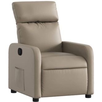 vidaXL Sill&oacute;n Reclinable De Cuero Sint&eacute;tico Color Capuchino Vidaxl