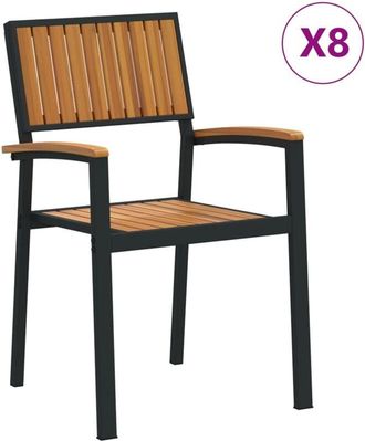 vidaXL Vidaxl - Garden Chair 8 pcs Brown 56 x 57 x 87cm Solid Acacia wood