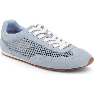 L'agence Jarah Mixed Media Sneaker in Pale Blue at Nordstrom, Size 7.5