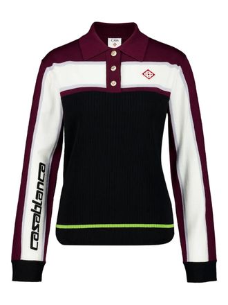 Casablanca Gestreept poloshirt - Zwart