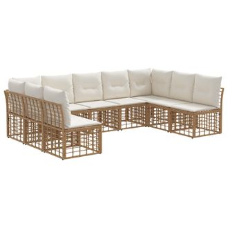 vidaXL Conjunto De Sof&aacute;s De Exterior Natural Poli&eacute;ster Vidaxl