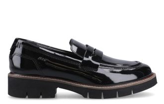 Pod Kaltin Womens Leather Loafer Shoes - Black - Size UK 3