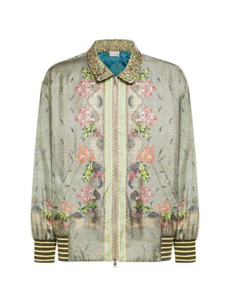Pierre-Louis Mascia Pierre Louis Mascia Womens Printed Silk Bomber Jacket