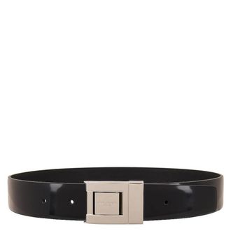 Saint Laurent Brushed Leather Buckle Belt, Size 85 cm