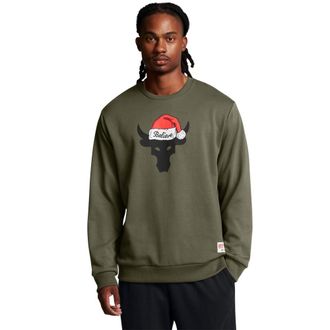 Under Armour Mens Project Rock Red One Believe Crew Neck Sweatshirt, (390) Marine Od Green / / White, M