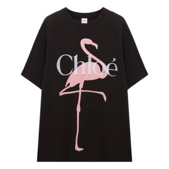 Chlo&eacute; T-Shirts, female, Black, Size: XS Generous Logo T-shirt