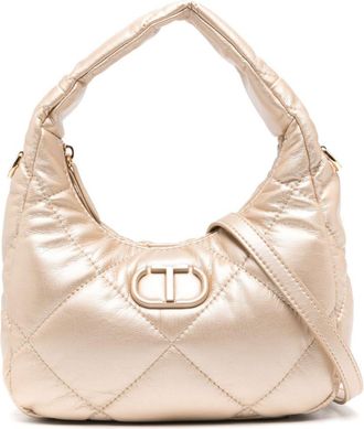 Twin-Set small padded quilted shoulder bag - women - Polyester/Polyurethane - One Size - Gold