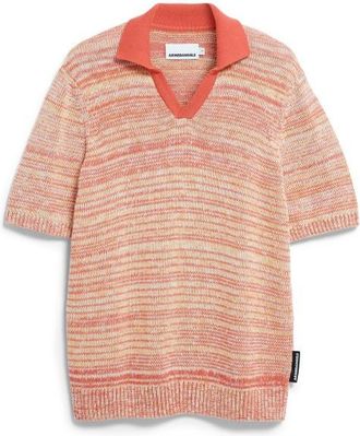 Armedangels Yarnmix Knit Polo-Shirt f&uuml;r Herren | rosa/beige