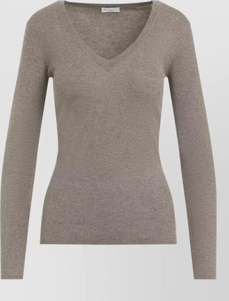 Brunello Cucinelli cashmere ribbed v-neck sweater