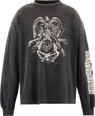 Saint Mxxxxxx long-sleeve graphic tee - Black