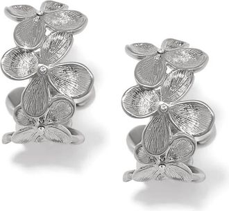Brighton Womens Everbloom Petal Hoop Earrings In Silver