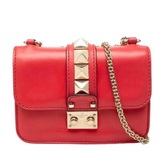 Valentino Pre-owned Rockstud Glam Lock Crossbody Bag - Dames - Pre-owned - Rood - Maat: ONE Size Leer
