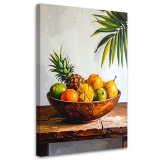 Feeby Cuadro Sobre Lienzo, Naturaleza Muerta Con Frutas Ex&oacute;ticas Sobre Una Mesa, 80x120