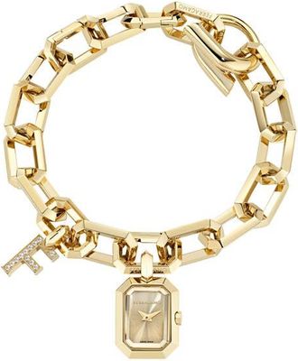 Ferragamo F Charm Bracelet Watch, 16mm x 21mm in Ip Yellow Gold at Nordstrom