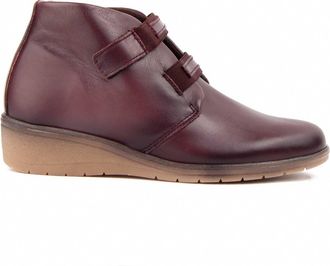 Purapiel Akilav 104907 Womens Leather Wedge Ankle Boot, burgundy, 8.5 UK