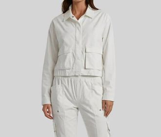 Peace of Cloth Rae 2 Pocket Bomber Jacket In Salt