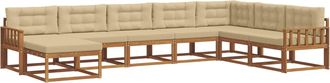 vidaXL Conjunto De Sof&aacute;s De Exterior 8 Uds. Natural Y Beige Vidaxl