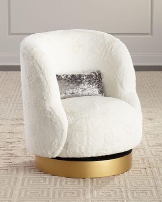 Haute House Home Mischa Pouf Swivel Chair