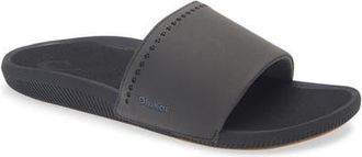 Olukai Ulele Water Resistant Slide Sandal in Black /Black at Nordstrom, Size 11