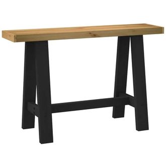 vidaXL Vidaxl - Tavolo Consolle noain Gambe Forma a 120x30x75 cm Legno Massello