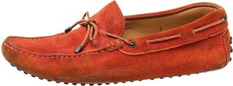 Tod's Tods Orange Suede Bow Loafers