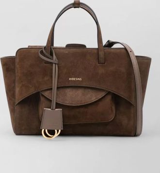 Hidesins calf suede medium flap tote bag
