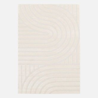 Sweeek Interior Rug With Cream Arches in Beige | Size: 100 cm diameter