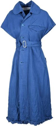 Comme Des Gar&ccedil;ons Abito-gile in cotone - Dames - Shirt Kleedjes - Blauw - S - Katoen - Kleedjes
