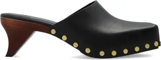 Ganni Schoenen, Dames, Zwart, 38 EU, Leer, Mules met Studs