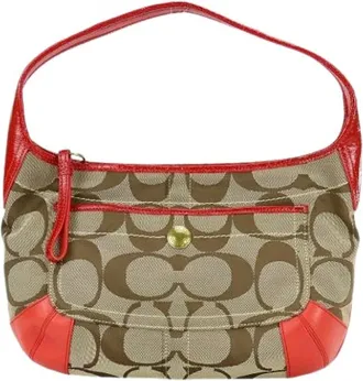 Coach Pre-owned Shoulder Bags, female, Multicolor, Size: ONE SIZE Pre-owned Canvas Shoulder Bag