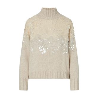 Liu Jo DV Ricamo Paill Dolcevita - - Knitwear - Donna - Beige - M