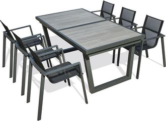 DCB Garden Olhos - Conjunto De Comedor De Jard&iacute;n 6 Plazas De Aluminio Dcb Garden