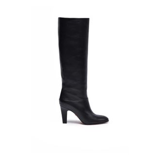 Chlo&eacute; Schoenen, Dames, Zwart, 37 EU, Leer, Leren laarzen - 8 cm hak