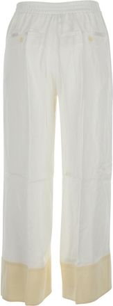 Toteme Womens Pants Satin Drawstring White Trousers