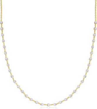 Ross-Simons Lab-Grown Diamond Necklace in 18kt Gold Over Sterling