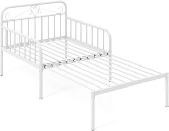 Costway Metal Daybed Extendable Daybed to Single Size Bed Sofa Bed-White