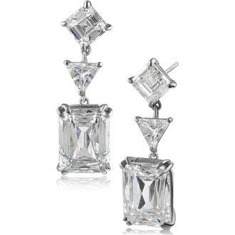 Kenneth Jay Lane Multi CZ Dangle Earrins in Clear/Silver at Nordstrom Rack